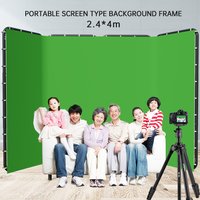 2,4x4m Hintergrund rahmen Green Screen Wand faltbar für Tiktok Live Photo Studio Kit Chroma key Green Screen Rahmen