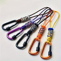 Hand Woven Paracord Water Bottle Lanyard Carabiner Clip Outdoor Backpack Cup Hook Hiking Travel Accessories