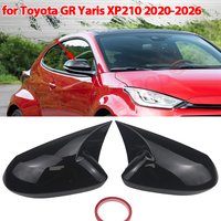 ABS 2x Mirror Cover Car Side Rearview Mirror Cap Cover Shell Sticker Black for Toyota GR Yaris RZ RC XP210 2020-2025 2026