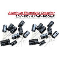 Aluminium-Elektrolytkondensator 10 V 16 V 25 V 35 V 50 V 63 V 2,2 3,3 4,7 10 22 33 47 100 220 330 470 1000 2200 3300 4700 6800 10000 UF