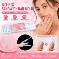 Sandwich Nail Dual Forms 15 Shapes Professional Tools French Manicure Extension Gel Builder Sandwich Nail Film for Rapid Shaping
