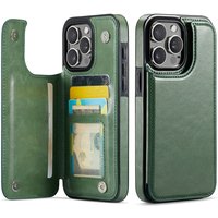for iPhone 15 14 Plus 13 12 11 Pro Max Wallet Case With Card Holder, PU Leather Kickstand Card Slots Case, Double Magnetic Clasp