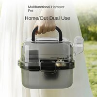 HamsterPalace Foldable Travel Cage-2-Layer Transparent Habitat with Anti-Leak Water Bottle&Detachable Tubes Machine-Washable