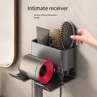1pcs No-Drill Wall-Mounted Hair Dryer & Phone Holder – Suction Cup, Space-Saving Bathroom Organizer
