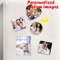 Custom Photo Refrigerator Magnet Personalized Photo Display, Handcrafted Flexible Wall-Mountable Family & Couples Fridge Magnets