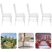 4 Stück transparente Stapelstühle, Esszimmerstühle, PC-Material, elegante Hochzeits-Event-Stühle, 200 kg Belastung für Bankett, Tanzsaal, Wohnzimmer