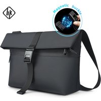 HcanKcan Crossbody bag men Waterproof Shoulder Bag Fit 13 Inches Laptop Waist Bag Large Capacity Messenger Bag Black Side Bag