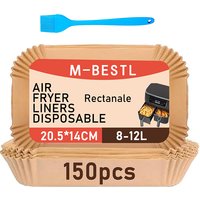 Airfryer Baking Paper 150PCS Rectangle for Ninja Dual xl Pro AF300EU/400EU/451EU/500EU 10.4L,Cecotec 9L/10,COSORI 8,5L/10L,Phili