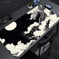 XXL Black and White Dragon Anime Mouse Pad Large Keyboard Lockrand Desktop Game Mat Rubber Non-slip Carpet Convenient Washable