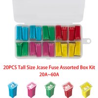 20pcs JCase Car Fuse Assortment Kit(20A-60A)High Current Automotive Fuses Storage Box for Cars SUVs Trucks Auto Van DC12V-32V