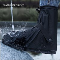 AliExpress NONE 1Pair High Top Waterproof Shoe Covers Black Anti-Slip Reusable for Motorcycle Cycling Bike Men Women Overshoes PVC Protectors
