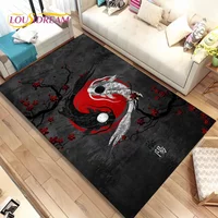 Chinese Tai Chi Bagua Yin Yang Area Rug,Carpet Rug for Home Living Room Children Bedroom Sofa Doormat Decor,Non-slip Floor Mat