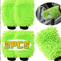 AliExpress NONE 1/2pcs Car Wash Sponge Portable Gloves SuperAbsorbent Microfiber Car Wash Green Gloves Scratch Free E-bike Auto Cleaning Tool