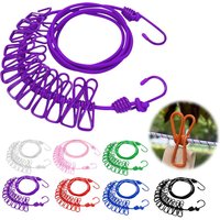 Retractable Portable Clothesline For Travel Clothing Line With 12 Clothes Clips Hotel Balcony Clothes Clothesline Outdoor F9H8