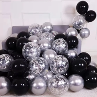 30pcs Silver Black Confetti Latex Balloons Happy Birthday Party Decorations Adult Kids Boy Girl Baby Shower Wedding Supplies