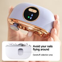 Electric Nail Clipper with LED Light Automatic Nail Grinder Rechargeable Manicure Nail Trimmer for Baby & Adults Nail Care Tools