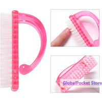 Nail Brush Nail Art Pedicure Soft Remove Dust Plastic Round Cleaning Scrubbing File Tools Manicure Finger Care Helper Salon