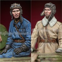 1/35 resin soldier model GK Russian Tank Commander (2 figures) Unassembled and unpainted DIY kit 688