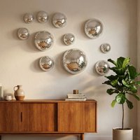 5Pcs Metallic Disco Ball Half Wall Decor Glittery Light-refracting Mirror Disco Ball Wall Art Adhesive-backed Semicircle