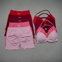 DFDK Workout Two-Piece Suit, Lace-Up Yoga Bra Top, Slim Short Leggings, Daily Gym Cycling Running Sportswear