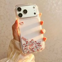 Luxury Glitter Quicksand Sanrio Hello Kitty Cartoon Phone Case For iphone 17 13 ProMax 16 15 14 Plus Shockproof Protective Cover