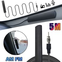 Car Radio Antenna AM FM Electronic Radio Antenna Front Windshield Signal Amplifier Booster 12V Universal Antena Booster 5/3m