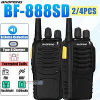 Baofeng BF-888SD Walkie Talkie AI Noise Reduction Updated BF-888S Encrypted Calls FM Wireless Frequency Copy Type-C UHF Radios