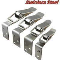 1 Set Cabinet Door Metal Clasps 90 Degree Box Closure Lock Duck-mouth Buckle Hook Spring Loaded Draw Toggle Hasps Clamp