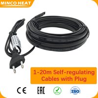 Heating Cable with EU Plug Power Cord Self Regulating Heating Cable for Water Pipe Freeze Protection Pets Heating Element MINCO