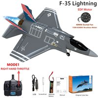 Avion de combat RC F‑35 Lightning, 4 canaux 2,4 GHz, avion jouet RC résistant en EPP avec gyroscope 6 axes, RTF, mode de commande 1 (manette des gaz à la main droite)