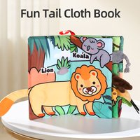 Puzzle Early Education Toys Baby Cloth Books Durable And Washable 4 Page Jungle Animal Enlightenment Cognition Gift For Newborn