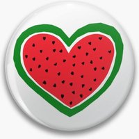 Watermelon Heart Pin Buttons Brooches Jewelry Accessory Customize Brooch Fashion Lapel Badges
