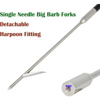 Stainless Steel Barbed Rod Fork Clip Detachable Harpoon Fitting Fishing hunting spear fork Head Single needle big barb Forks