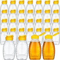 4.6oz Clear Plastic Honey Jar Empty Honey Bottles with Caps Honey Squeeze Bottle Honey Bottle for Storing Dispensing