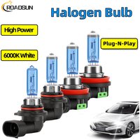 2PCS Halogen Headlight Bulb H1 H4 H7 H8 H11 Super White 6000K Light 9005 9006 9012 HIR2 880 5202 12V Halogen Lamps 9008 H13 9007