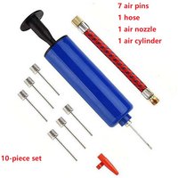 10pcs Ball Pump Set Hand Pump Inflator Portable Ball Inflating Pump Tools with Air Hose