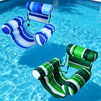 New PVC Thickened Foldable Inflatable Floating Raft Water Inflatable Hammock Swimming Pool Backrest Lounge Chair Floating Bed