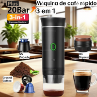 3 in 1 Wireless Heating Portable Coffee Maker for Capsule & Ground Coffee Car Use Home Camping Travel Quick Brew