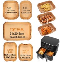 Papier rectangulaire jetable pour friteuse à Air, 50 à 200 pièces, revêtement en papier antiadhésif pour friteuse à air, tapis de four résistant à l'huile pour Ninja et Philips