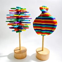 Wooden Spiral Lollipop Toys Spin Rotating Magic Wands Stress Relief Fidget For Adults & Kids Decompression Gifts Creative Idea