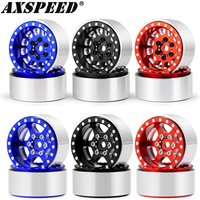 AXSPEED 4Pcs Aluminum Alloy 1.0 Beadlock Wheel Rim Wheels Hubs for 1/24 Axial SCX24 AX24 FCX24 FMS 1/18 TRX4M Upgrade Parts
