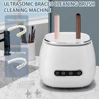 Ultrasonic 48KHZ Deep Cleaning Machine for Makeup Brushes Dentures Jewelry Glasses - 3 Timer Settings for Hygienic Cleaning