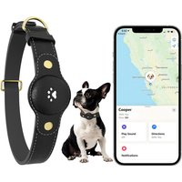 GPS Tracker Dog Collar(Tracker Included) Smart Pet Collar with Real-Time Tracking,No Monthly Fee/Subscription Waterproof Leather