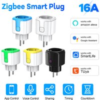 Zigbee Smart Plug 16A EU Bluetooth Work With Alexa Google Home Tuya App Remote Control Time Energy Monitor for Electrical Socket
