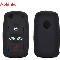 APKTNKA Silicone Key Case Cover For VW Multivan Sharan Caravelle Transporter Caddy For Seat Alhambra Keyless Fob Shell Protector