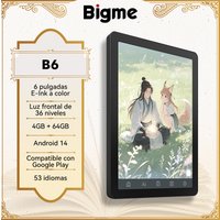 Lector de Libros Electrónicos Bigme B6, Pantalla de Tinta Electrónica de 6 Pulgadas, Luz Frontal de 36 Niveles, 4GB+64GB, Sistema Operativo