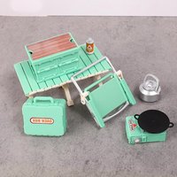 Dollhouse Miniature Camping Picnic Set Folding Chair Gas Stoves Model Decor Toy Doll House Accessories