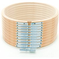 10pcs 20cm Wooden Embroidery Hoops Frame Set Bamboo Frame Oval Embroidery Hoop Ring For DIY Cross Stitch Needle Craft Tool