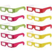 20pcs 3D Glasses Heart Diffraction Rave Folding Neon Diffraction Glasses Festival Kaleidoscope Paper Rainbow Neon