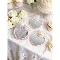 12 sets including 12 mirrors and 12 bags, heart-shaped portable makeup mirror, cute small makeup mirror, suitable for birthdays,